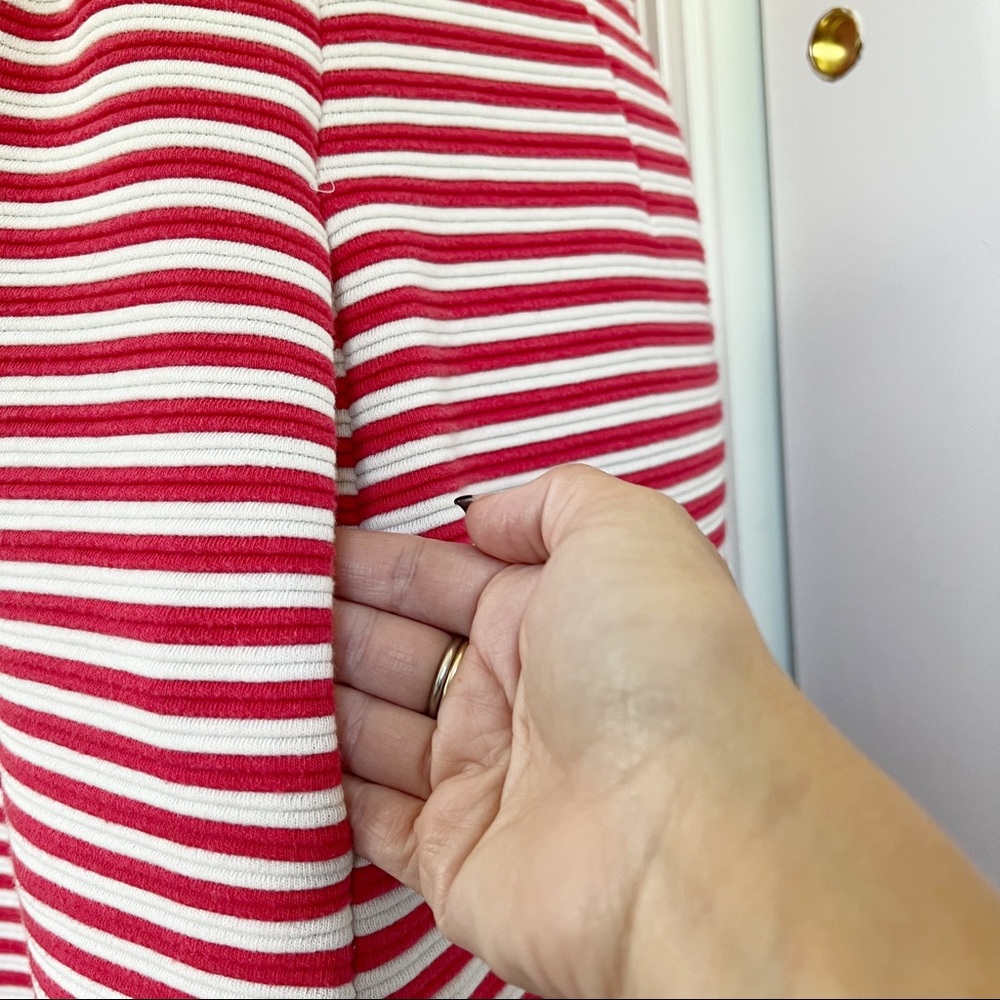 Boden Ribbed Striped Knit Sleeveless Ponte Dress - Picture 3 of 5